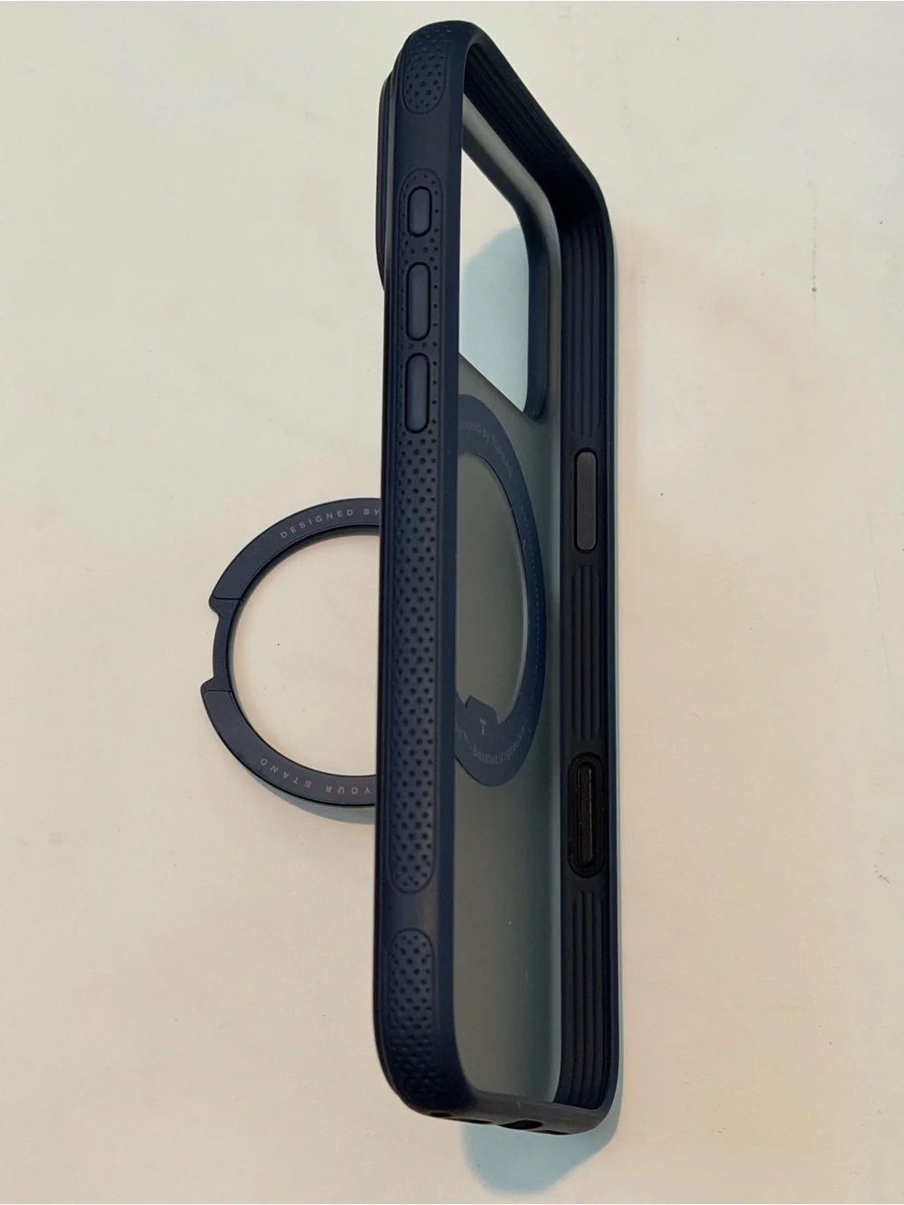 Matte Black Phone Case with Magnetic Ring Stand